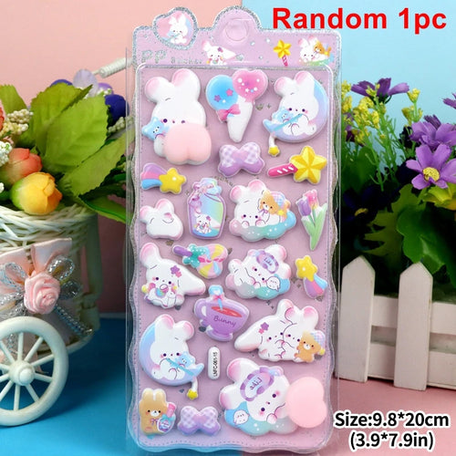 autocollants 3d kawaii personnages mignons animaux coeurs etetoiles scrapbooking coque telephone