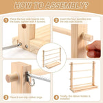 porte rubans bois clair rubans variés ciseaux rangement artisanal rustique echangement horizontal