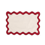 serviette table coton brodée bordure ondulée moderne décoration banquet mariage