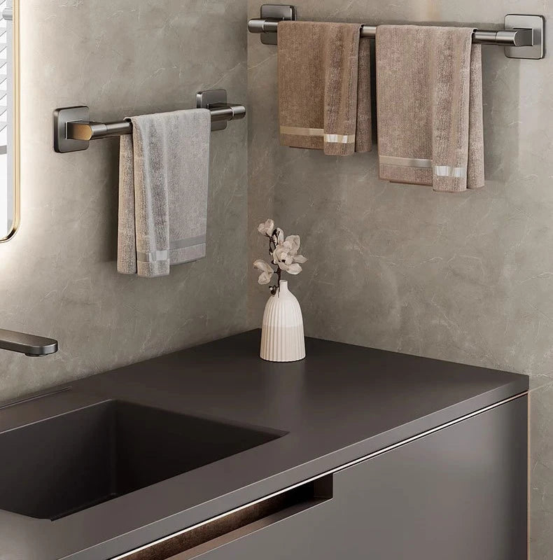porte serviettes mural noir mat alliage aluminium serviettes incluse moderne salle bain rangement étagère