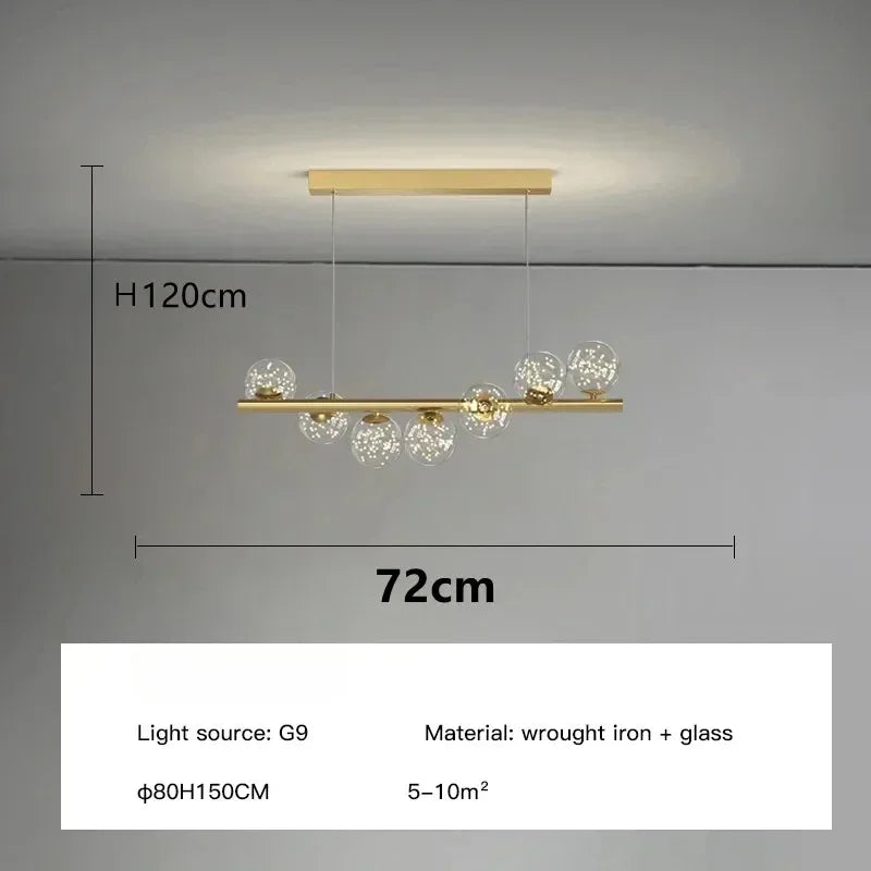 suspension lumineuse moderne boules translucides or blanc cuisine salon chambre