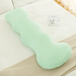 coussin ergonomique colonne polyester microfibre beige bleu clair uni moderne doux lit body support