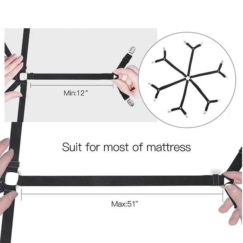 attaches draps clips élastiques réglables tissu texturé métal brillant noir blanc roseclair minimaliste fonctionnel