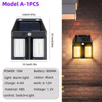 lampe solaire jardin led moderne ip65 étanche détecteur mouvement noir vis fixationsextérieur