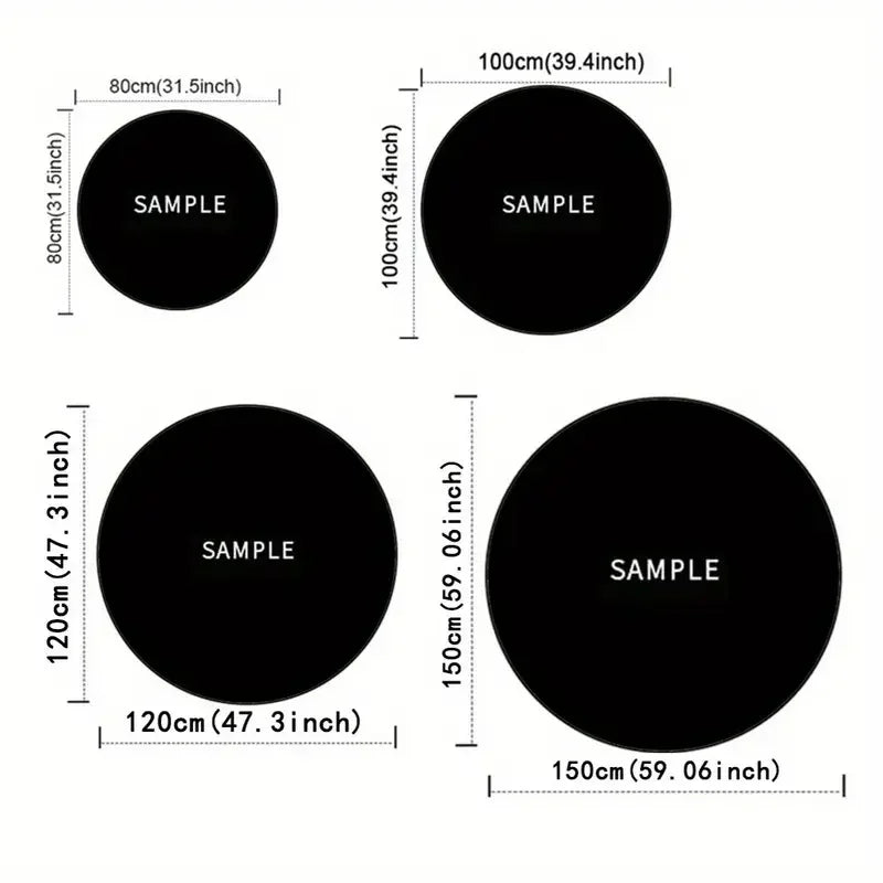 tapis rond noir moderne antidérapant imperméable your here photo logo entrée maison chambre prière
