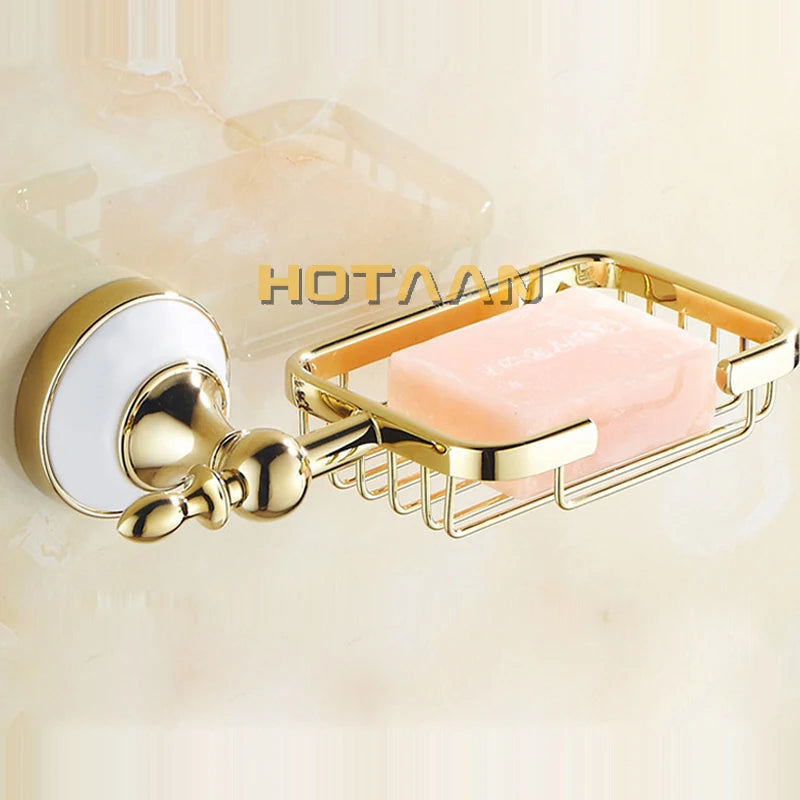 accessoires salle bain or blanc classique porte savon porte papier porte serviette porte brosse