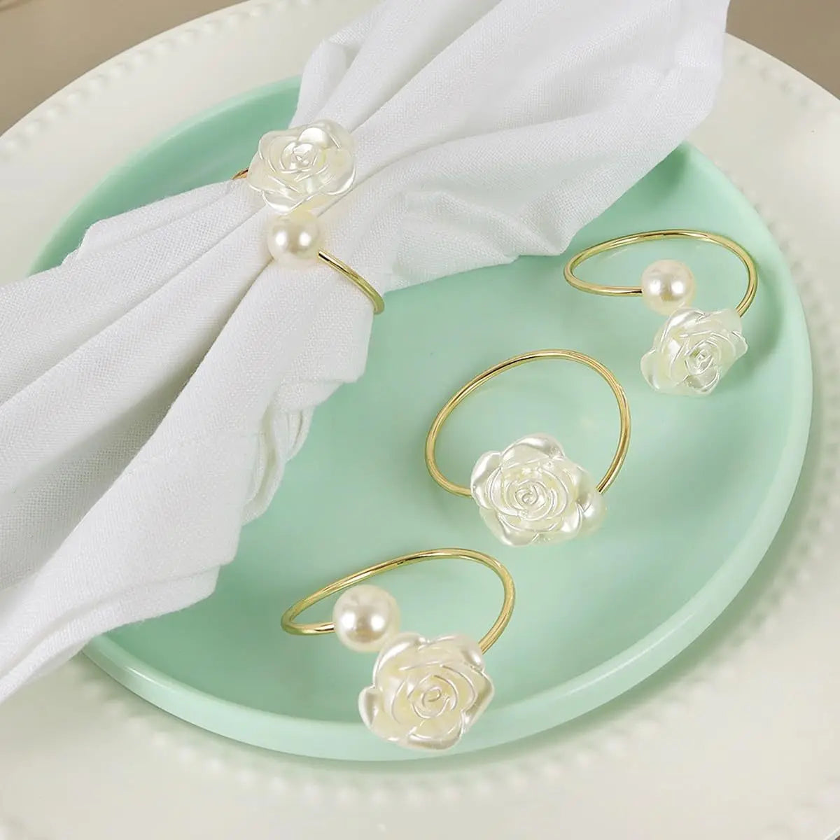 porte serviettes décoratifs rose or blanc imitation ajustables table événementnels élégants