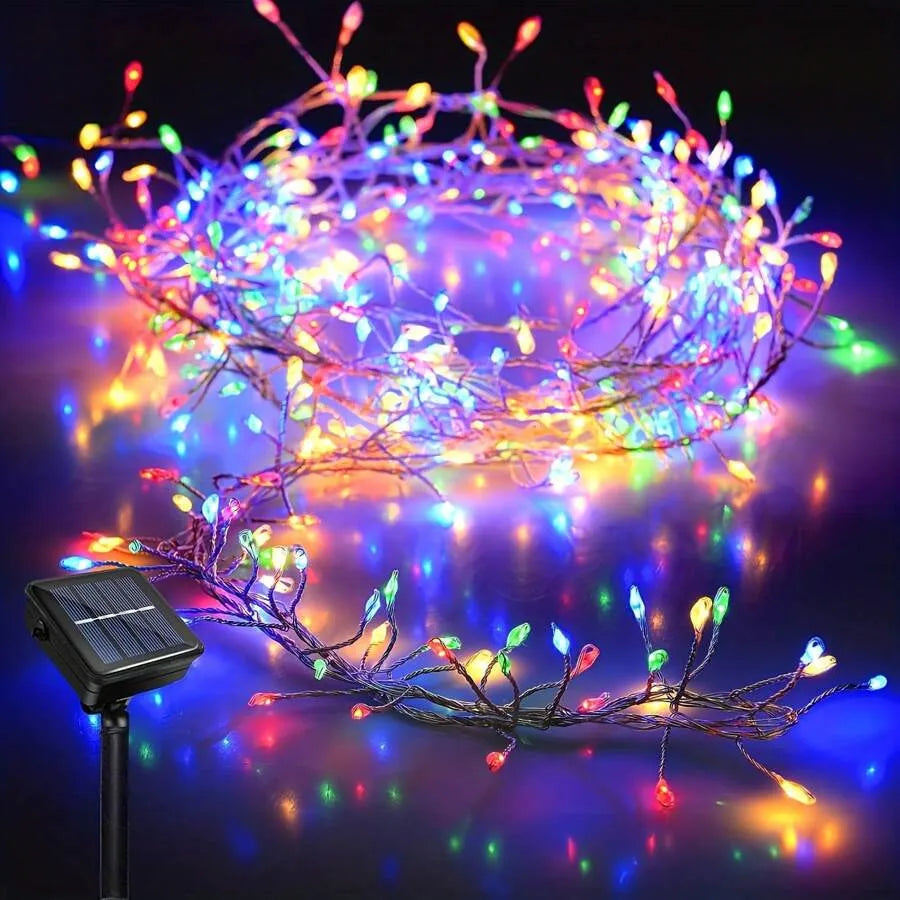 guirlande lumineuse solaire led moderne 3m 6m 9m blanc chaud froid extérieur festive halloween