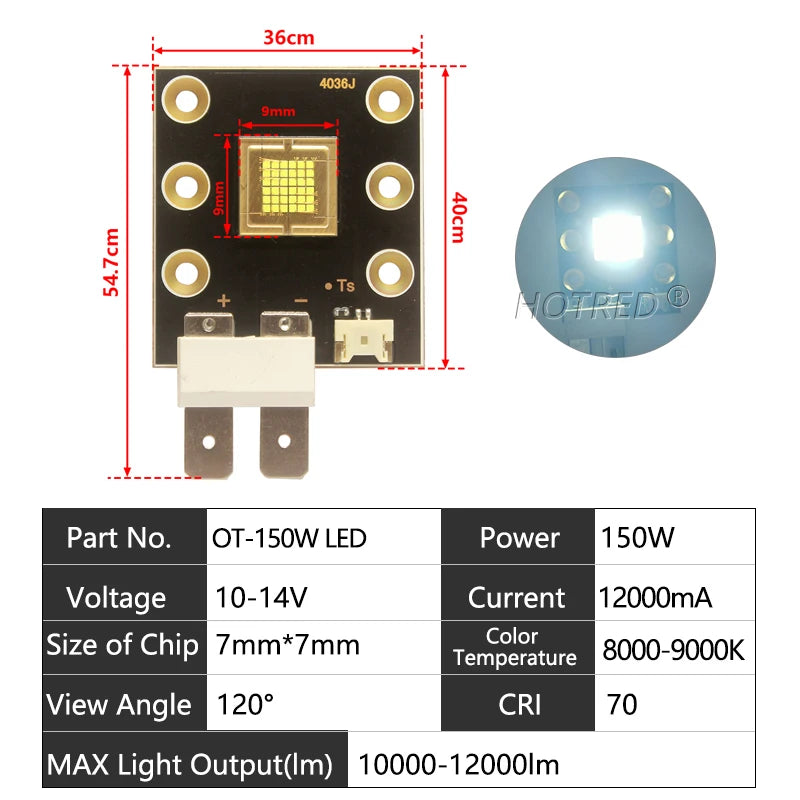 puce led 40w 60w 80w 120w 150w 300w 400w noir carré points dorés moderne