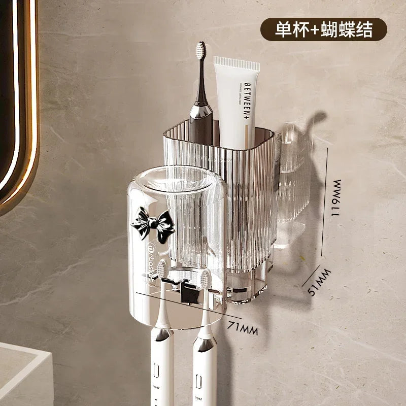porte brosses dents transparent moderne adhésif motifs décoratifs cosmétiques rangement salle bain minimalistemaximum 14