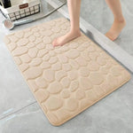 tapis bain gris antidérapant texture cailloux moderne absorbant lavable séchage rapide 40x60cm 20x32cm