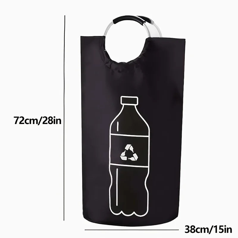 sac rangement pliable bouteilles recyclage 82l 115l moderne pratique poignées métalliques opaques illustration recyclable