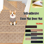 tapis marches escalier marron beige gris motifs géométriques adhésif antidérapantintérieur moderne minimaliste