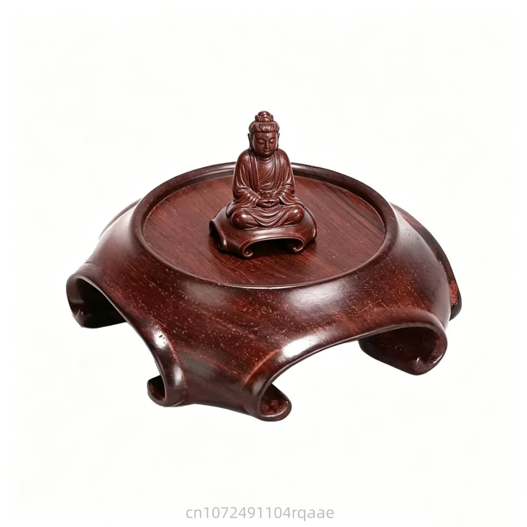 support décoratif bois rouge texture naturelle classique figurine miniature vase decorationintérieur