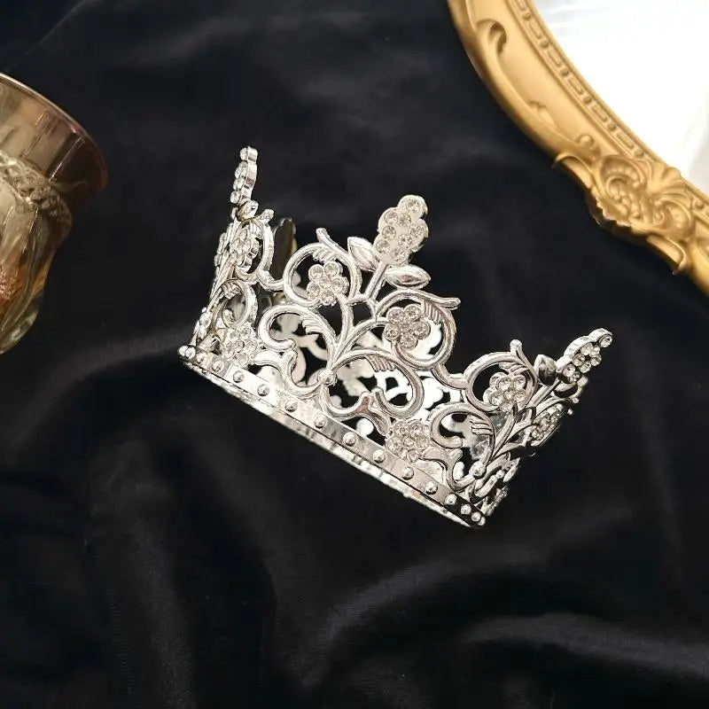 décoration gâteau couronne or argent cristaux topper anniversaire mariage fête élégant baroque