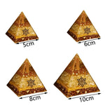 pyramide décorative moderne pyramide granulée dorée animal compagnie cube or 8cm 10cm decoration maison