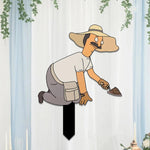 figurines jardiniers extérieures scies pelles gants chapeaux rose bleu vert cartoon decoration pot plantes