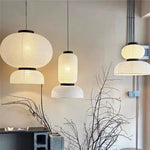 suspension lumineuse moderne blanc rayures horizontales opacite cable noir 2000 82000lm 90 260v