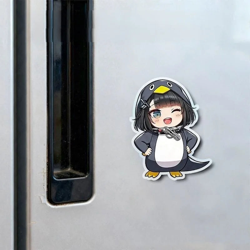 autocollants aimants réfrigérateur dessin animé pinguin quackling expression faciale mignon decoration enfant cartoon caracteres)animated