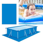tapis piscine bleu texture tissée protection sol grande taille rectangulaire sans fixation