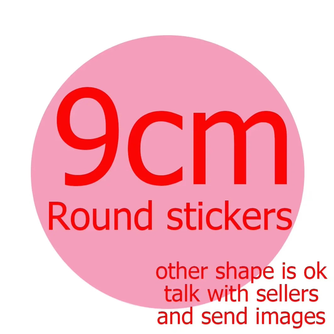sticker personnalisable adhésif imperméable moderne blanc rose jaune vert bleu noir imprimé brillant 50pcs