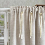 rideau beige classique texture lin bordure dentelle opacité chambre salonhôtel