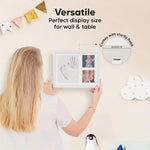 cadre photo blanc empreintes mains pieds moderne élégant crochet photos bébé