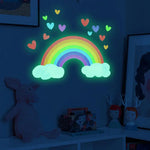 Autocollant mural en forme de nuage et cœur multicolore