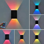 applique murale led noir contemporaine télécommande éclairage chambre coucher haut bas