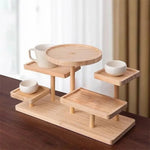 présentoir bois support desserts assiettes velours minimaliste moderne rangement gâteaux blanc multifonctionnel