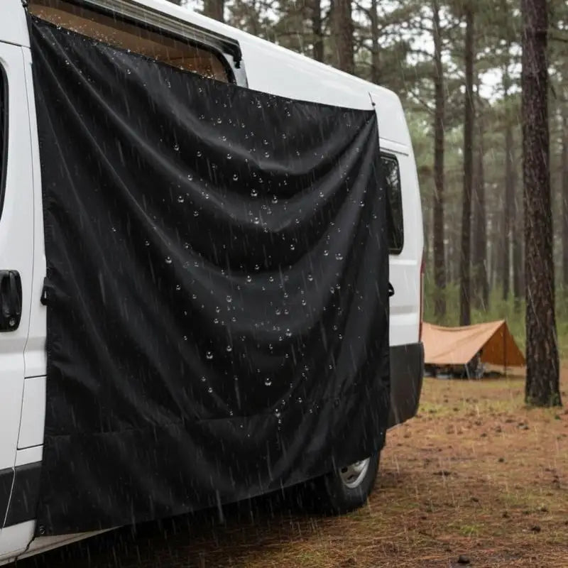 rideau porte arrière van noir opaque clips moderne confidentialité rangement camping