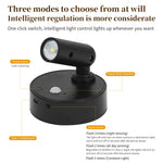 projecteur led réglable rechargeable détecteur mouvement télécommande blanc noir moderne chambre coucher