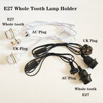 support lampe e27 blanc noir dents lisse moderne câble électrique prise uk led