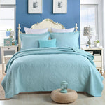 couette coton brodée motif floral blanc oreillers fixés classique ensemble lit