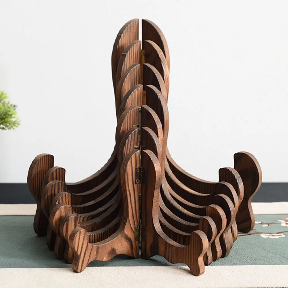 support gâteau rond bois naturel moderne visibles marron foncé minimaliste thé blanc expositoriaux