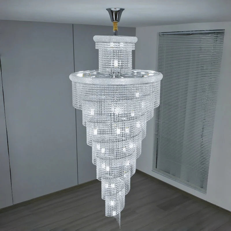 lustre pendentif cristal moderne or 10 15 sources lumineuses 15 30m² salon hallôtel E14