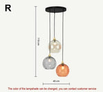 Suspension lumineuse moderne rose gris bleu ampoules intégrées texture granulée chambre salon