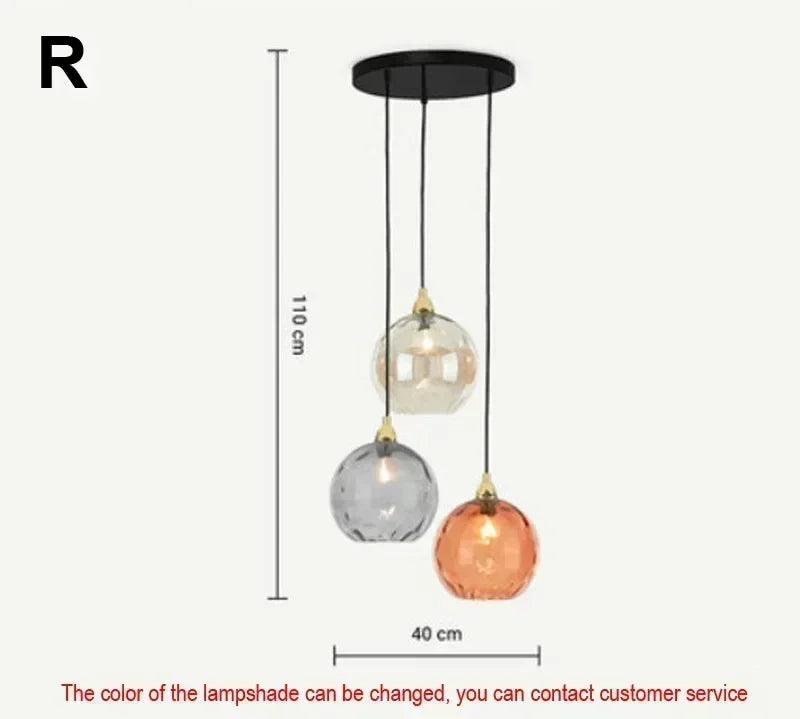 Suspension lumineuse moderne rose gris bleu ampoules intégrées texture granulée chambre salon