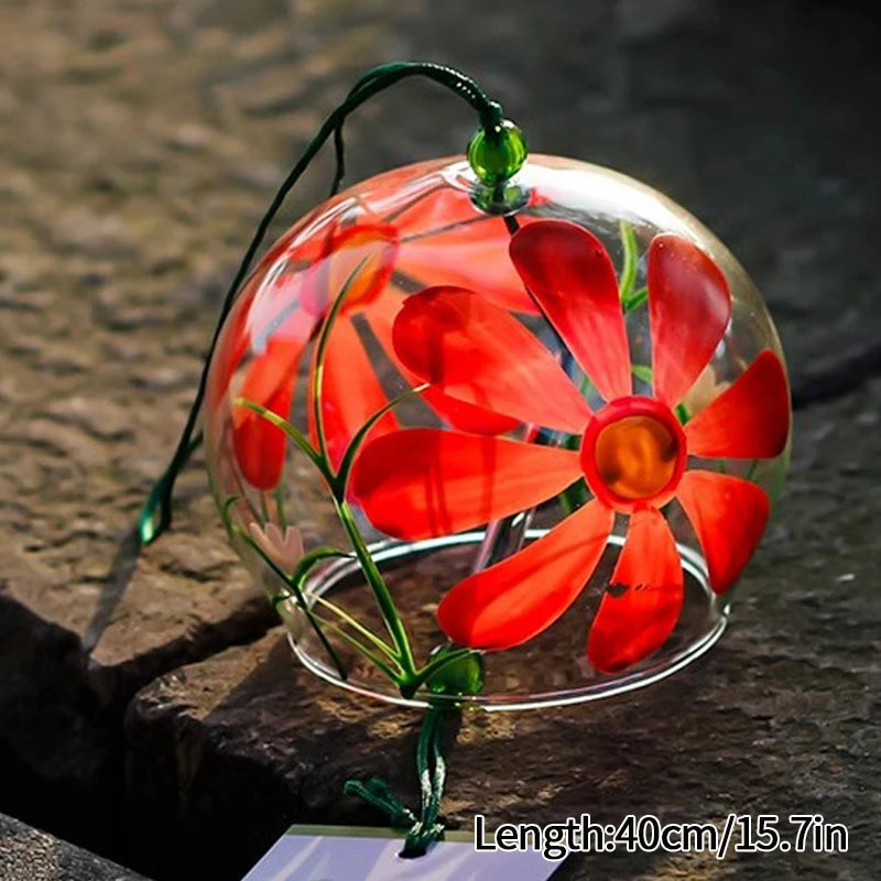 cloches vent transparentes motifs floraux décoratives japonaises artisanales chambre decoration