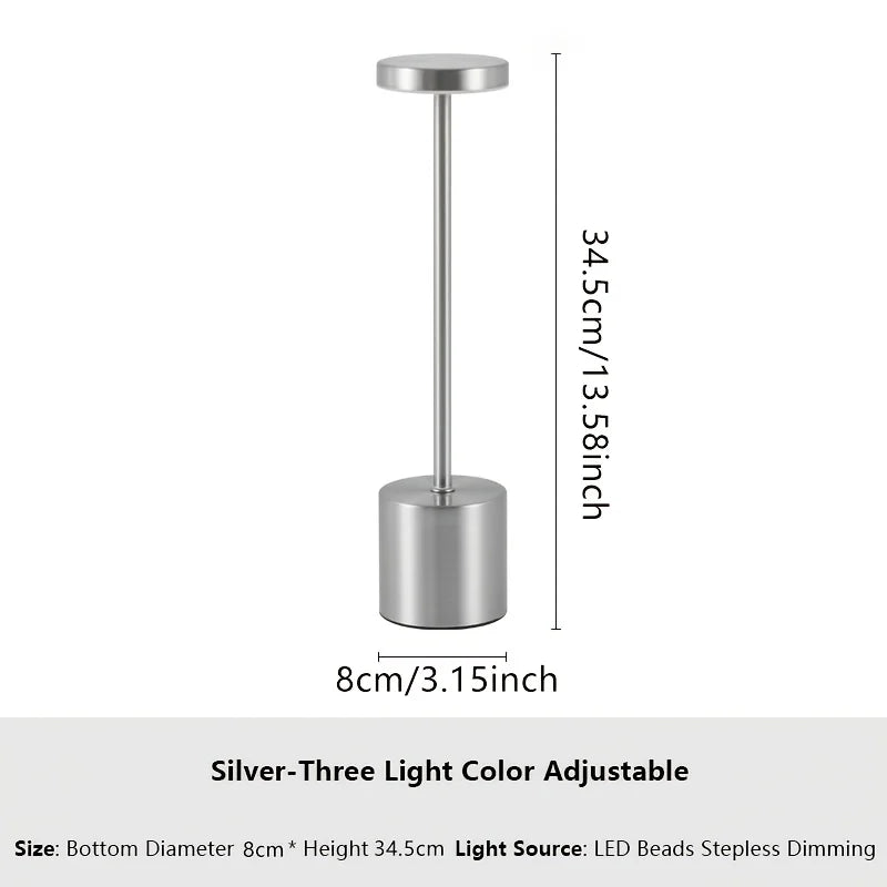 lampe table moderne rechargeable usb couleurs blanc noir doré tactile minimaliste chambre