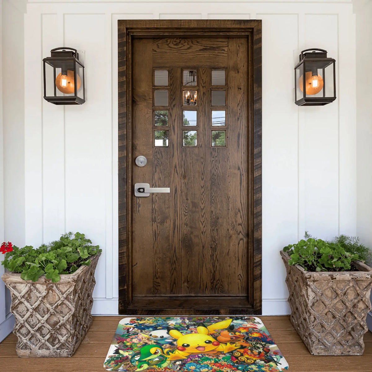 tapis antidérapant multicolore pokémon illustration moderne absorbant extérieur entrée cuisine balcon