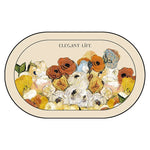 tapis table beige noir résistants chaleur imperméables lavables fleurs stylisées texture cuir classique élégant