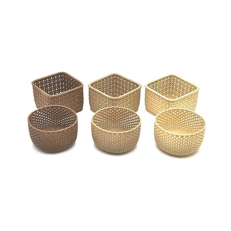 paniers rangement marron clair tissés main modernes accessoires poupée taille 21mm 33mm 35mm organisateur