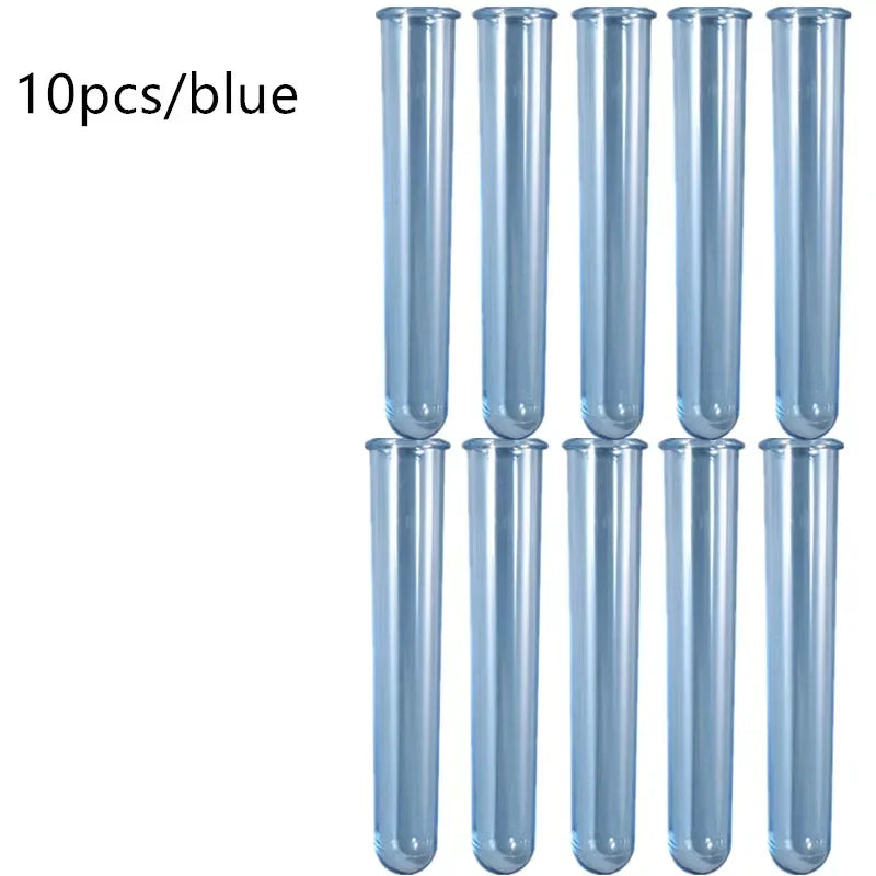 tubes essai silicone transparent violet bleu clair moderne decoration intérieure 12cm 10pièces