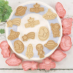 outils pâtisserie emporte pièces biscuits animaux dessin animé cartoon orange vert rose beige