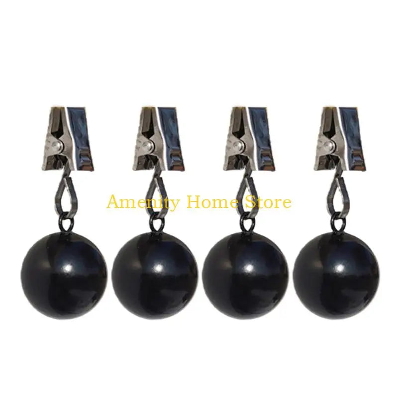 clips rideau noir moderne sphères opaques fixations clips pack quatre