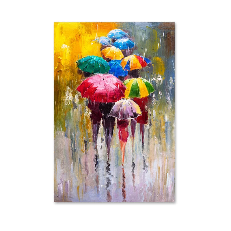peinture abstraite moderne multicolore impression toile cadre noir décoration salon chambre enfant bar