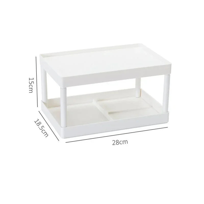organisateur double niveau blanc moderne rangement stylos carnets calendrier plantes séchées led