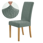 housse chaise moderne motif géométrique gris polyester anti poussière élastique banquet mariage salle manger