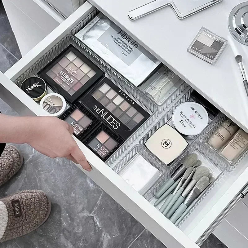 organisateurs rangement tiroir transparent boites rangement minimaliste reutilisable respectueux environnement cosmétiques maquillage brosse pinceaux